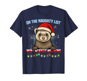 Funny Ferret Christmas Santa Hat Xmas Gifts Men Women Kid T-Shirt