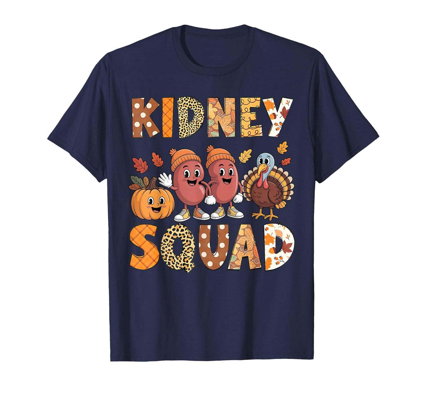 Kidney Squad Turkey Pumpkin Dialysis Nurse Thanksgiving T-Shirt