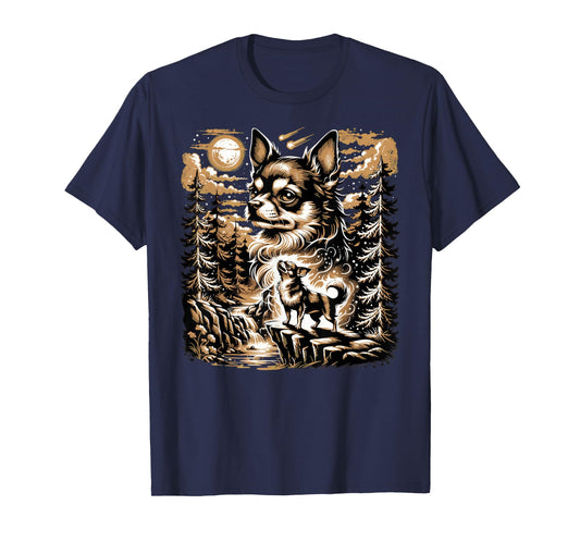 Chihuahua Howling to The Moon Vintage T-Shirt