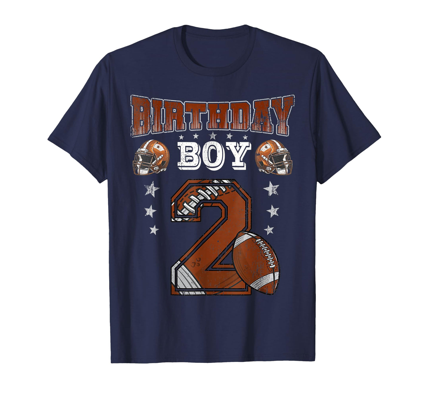 2nd Birthday Boy Football Lover Theme 2 Years Old T-Shirt
