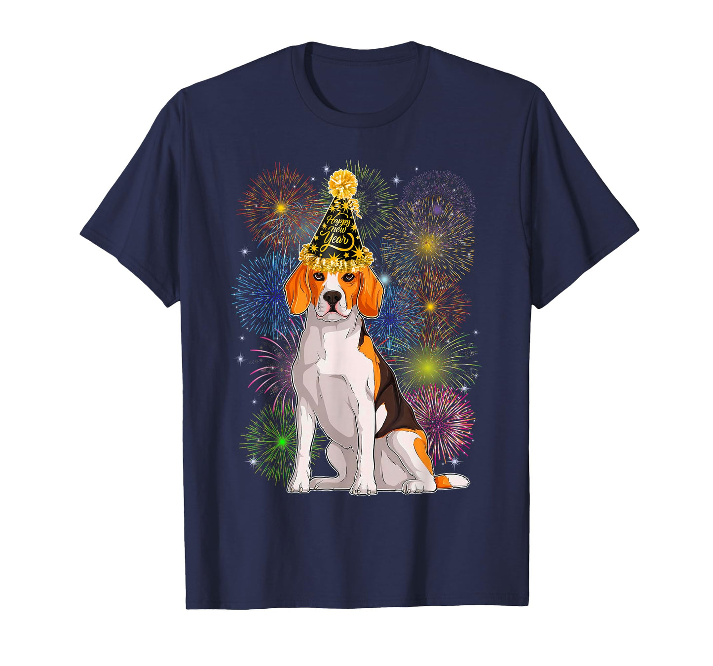 Happy New Year 2026 Beagle Dog Party Hat New Years Eve Party T-Shirt