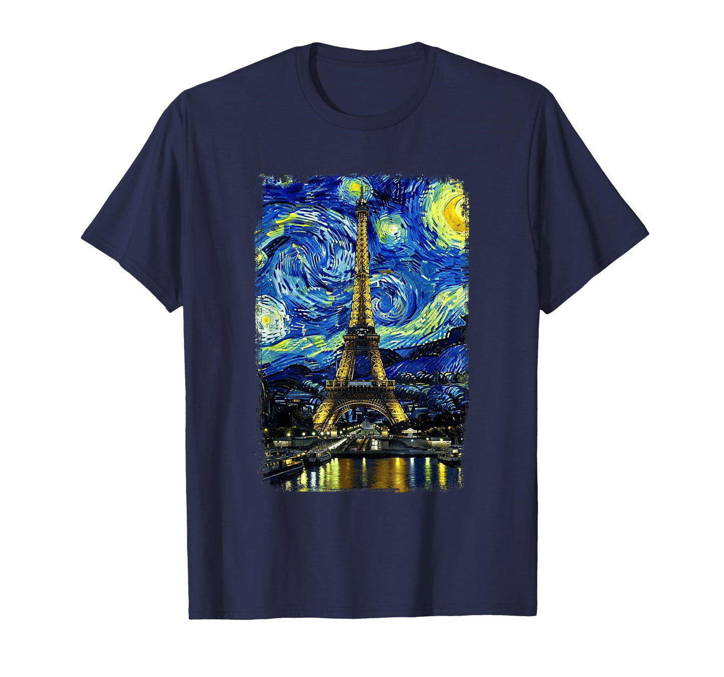 Eiffel Tower Van Gogh Starry Night Paris France Travel T-Shirt