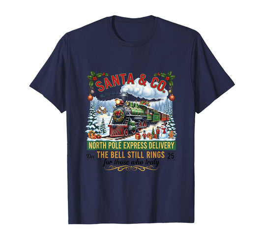 All Aboard Christmas Town Believe Wonderland Express Train T-Shirt