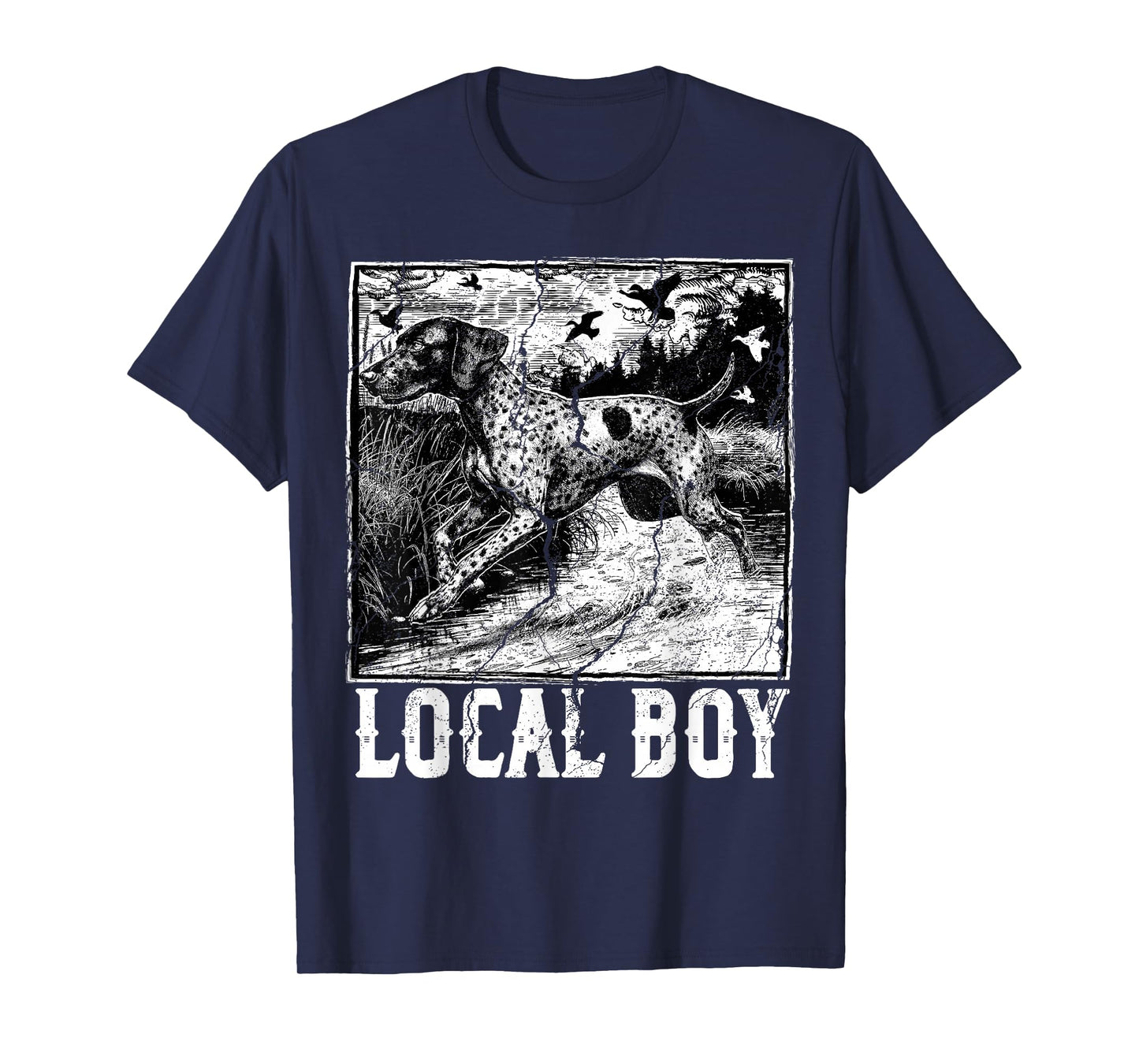Retro Hunting Local Boy Southern Hunter Dog Lover Vintage T-Shirt