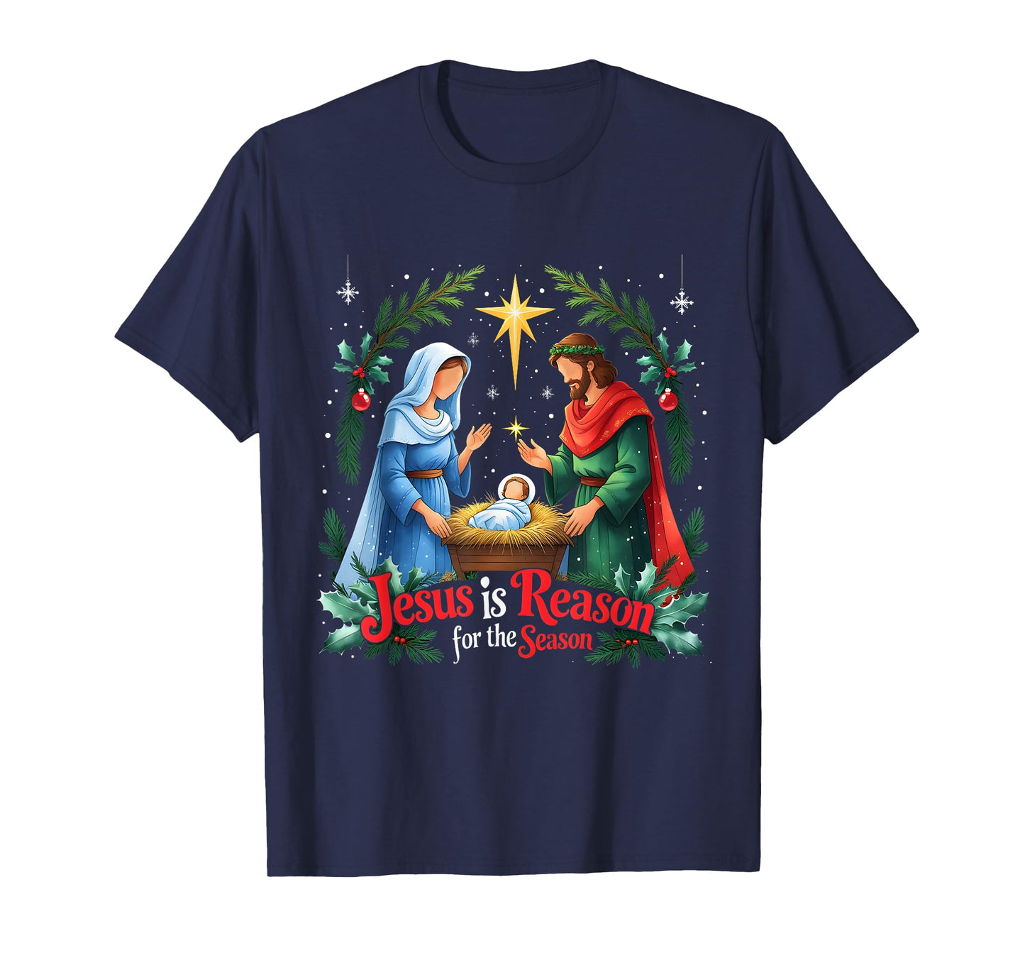 Jesus Reason for The Season Nativity Christmas Design T-Shirt