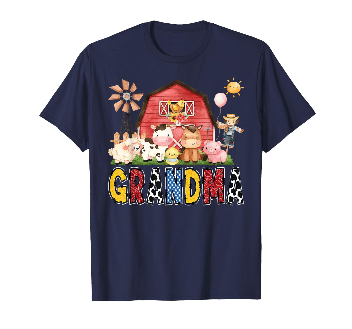 Grandma Farm Cow Birthday Boy Matching Family Party T-Shirt