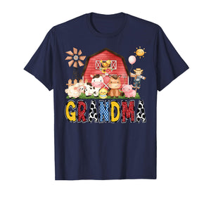 Grandma Farm Cow Birthday Boy Matching Family Party T-Shirt