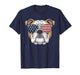 Bulldog Animal Graphic with USA Sunglasses T-Shirt
