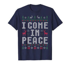 I Come in Peace Couple Matching Ugly Christmas Sweater T-Shirt