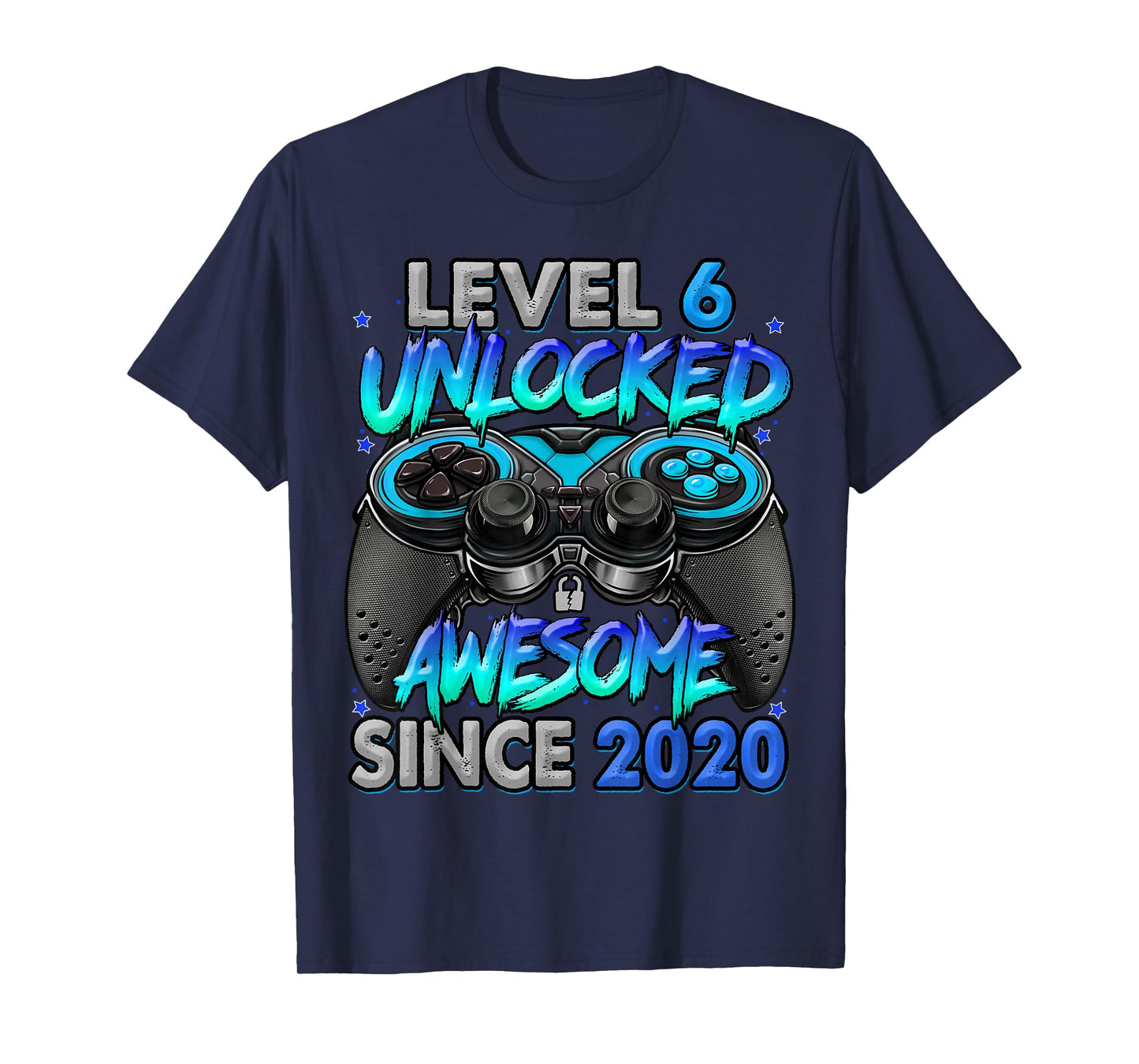 Level 6 Unlocked Awesome Since 2020 6th Birthday Gaming T-Shirt