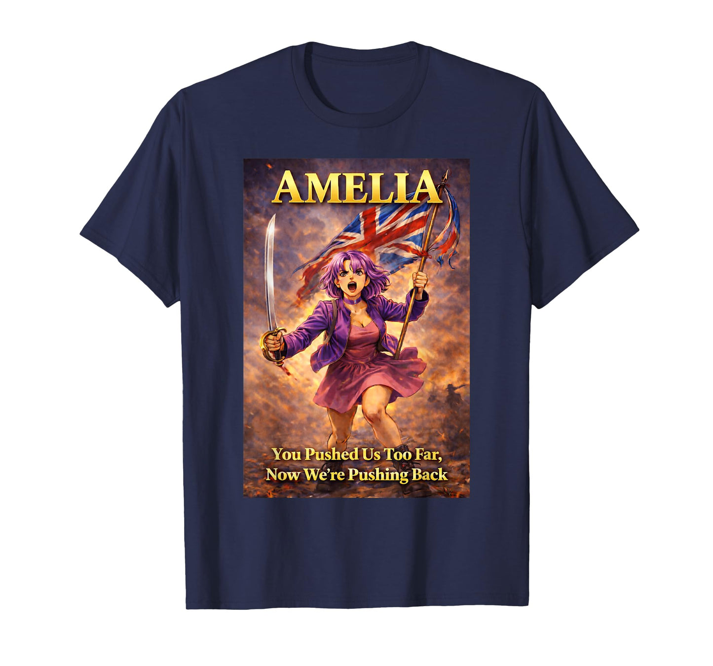 We are All Amelia Vintage UK Union Jack British England T-Shirt