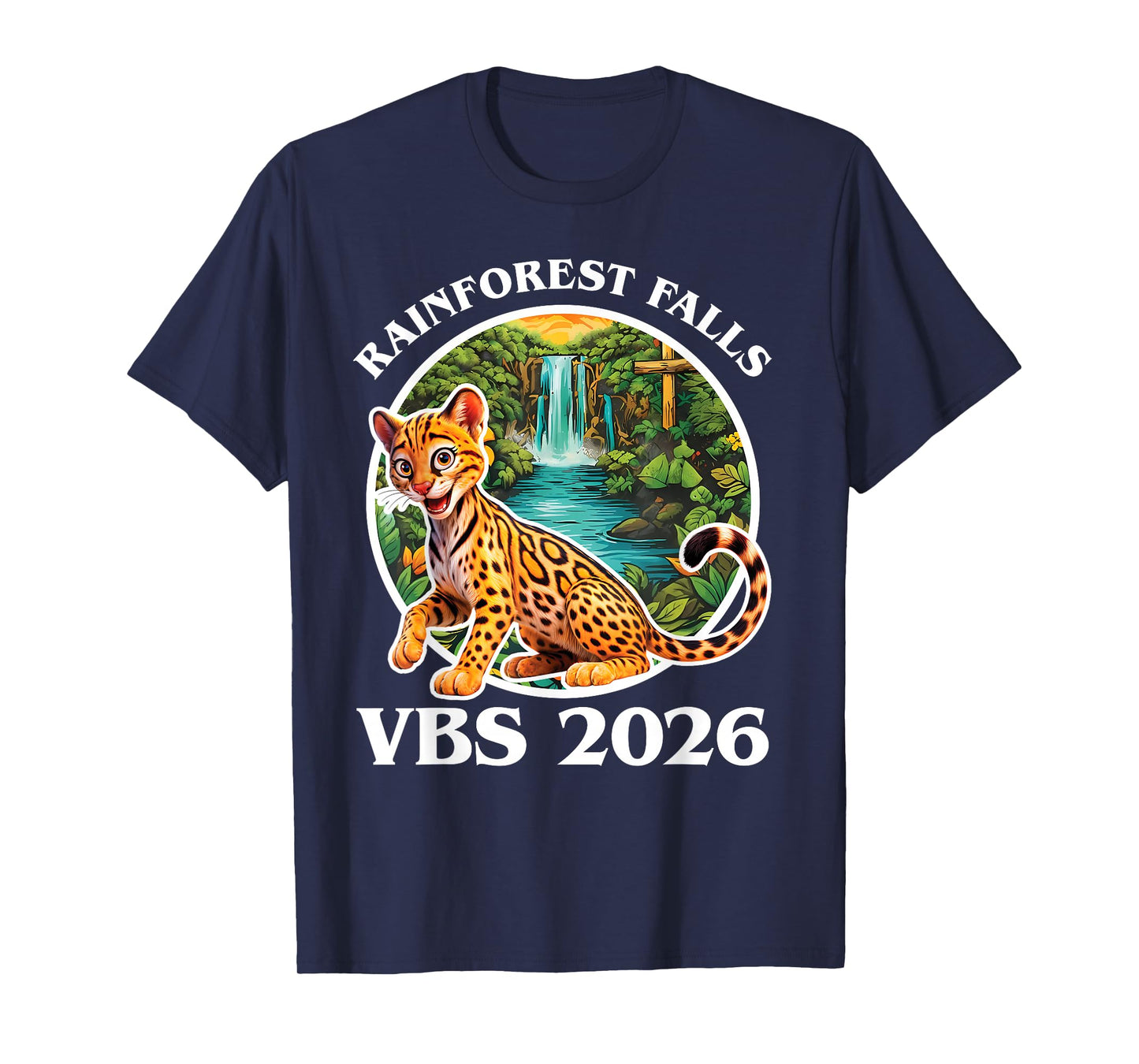 Rainforest Falls VBS 2026 Jesus Faith Bible Verse Kids T-Shirt