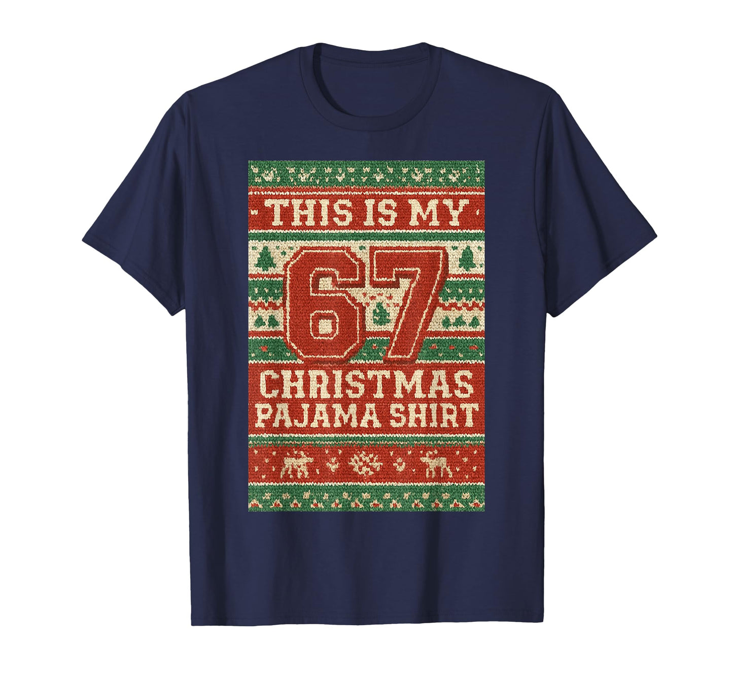 Six Seven 67 Meme 6 7 Holiday Christmas Pajamas Brain Rot T-Shirt
