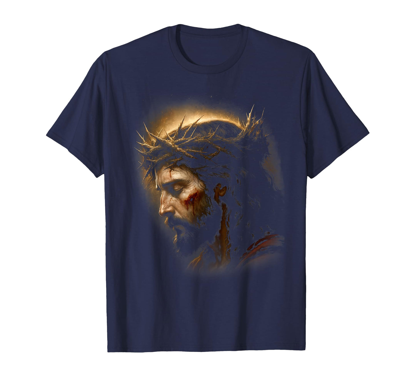 Jesus Christian Face Crown of Thorns Religious Faith T-Shirt