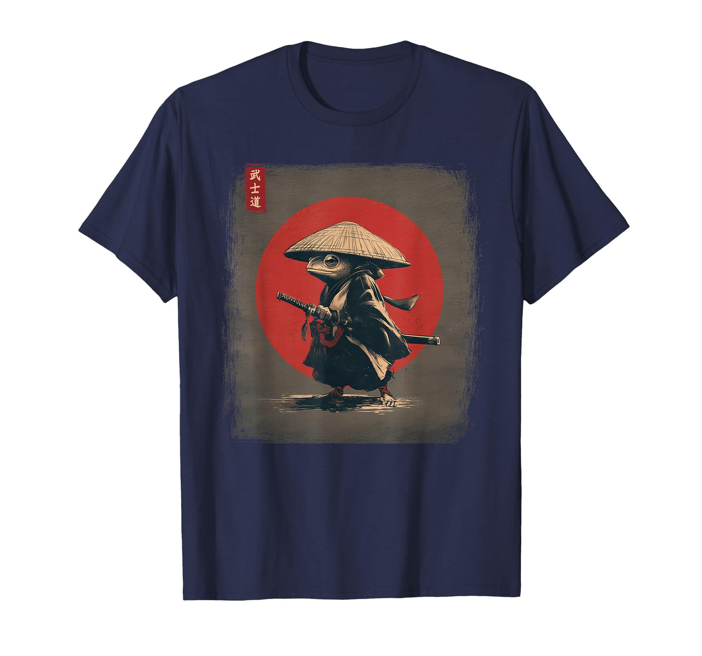 Japanese Frog Samurai Bushido Warrior Kaeru Ukiyo-e Ink Art T-Shirt