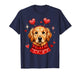 Golden Retriever Valentine Cute Heart Dog Mom Dad Dog Lover T-Shirt