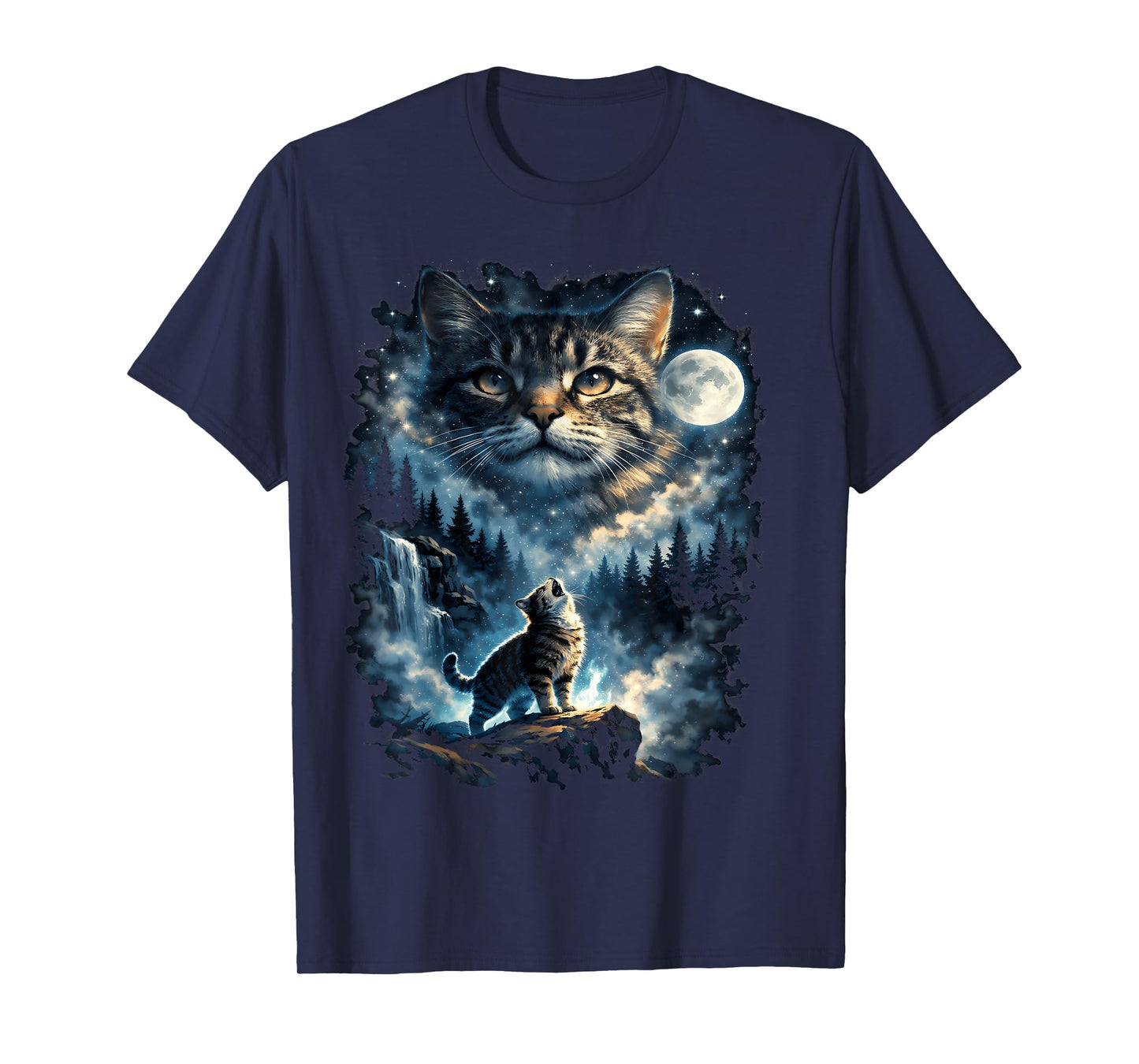 Cat Howling At Moon T-Shirt