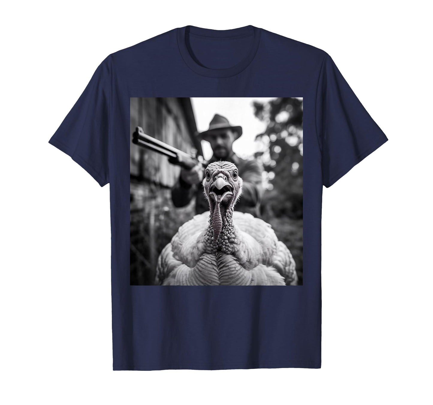 Funny Thanksgiving Turkey Selfie Escaping Christmas T-Shirt