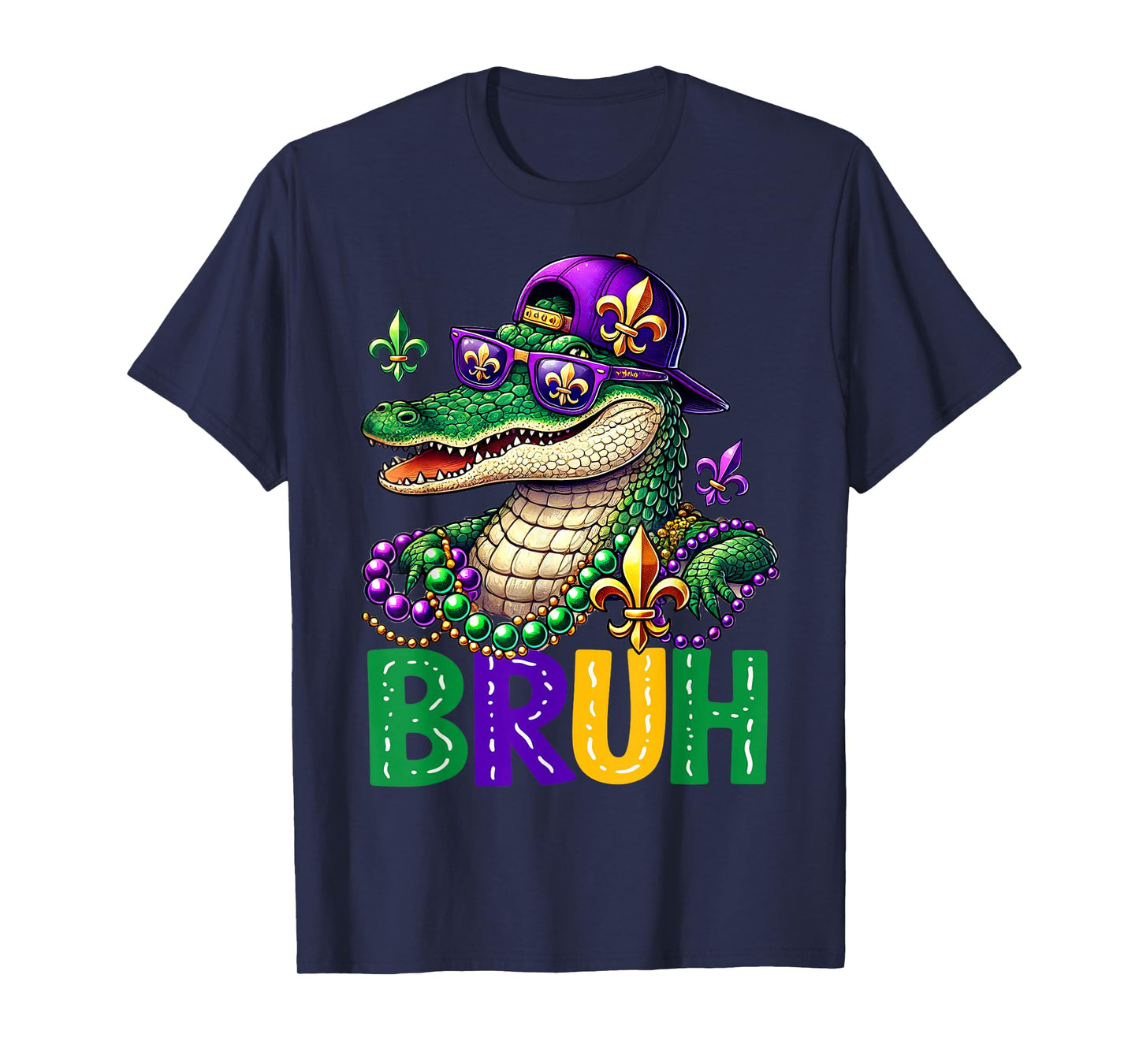 Mardigator Alligator Bruh Mardi Gras Costume Teens Boys Kids T-Shirt