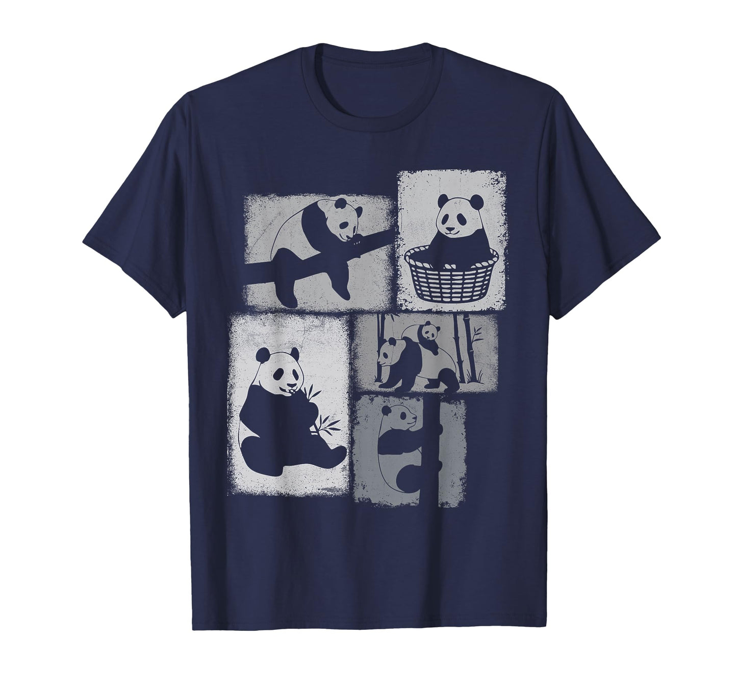 Panda Vintage Collage Bamboo Animal Lover T-Shirt