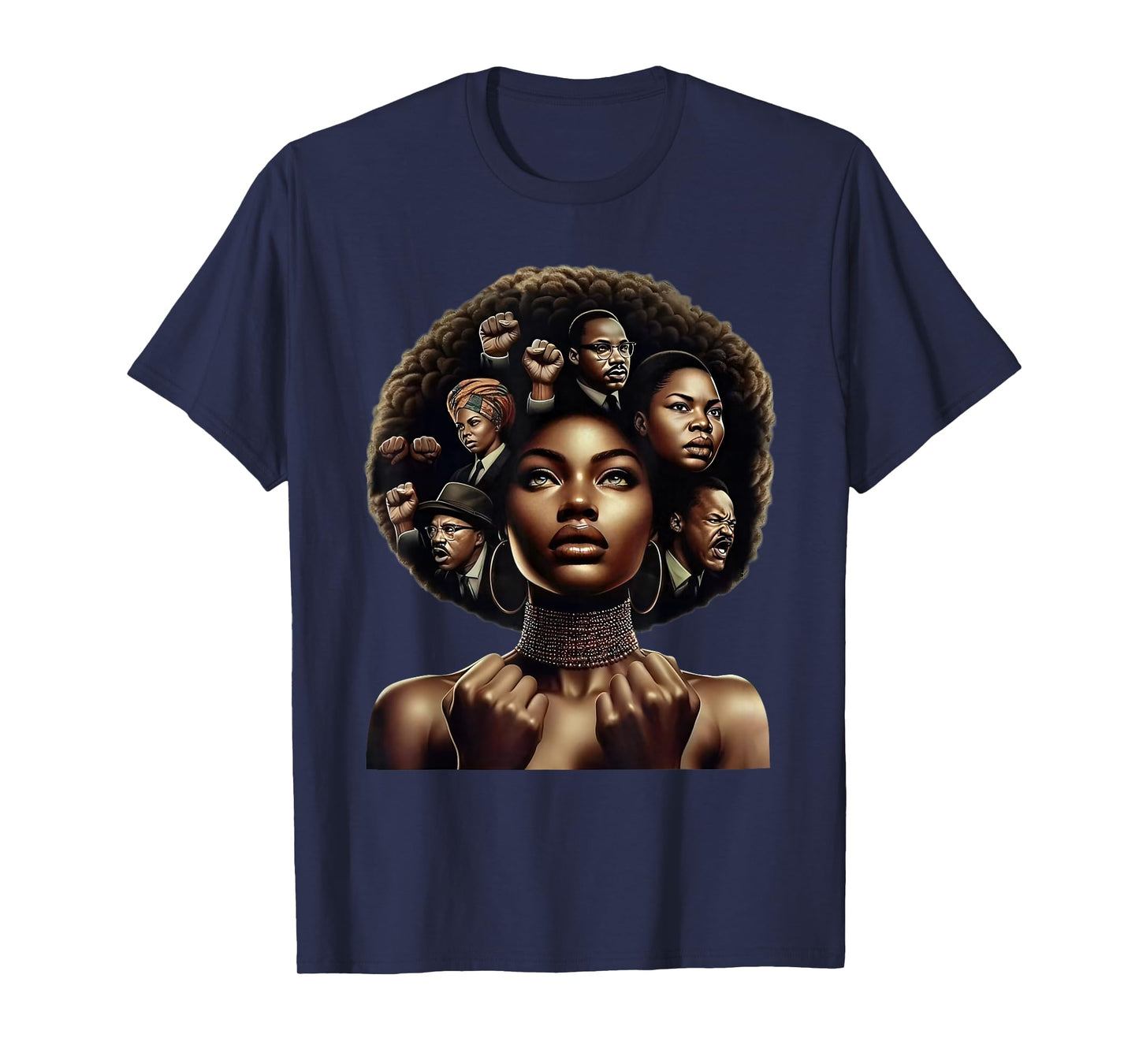 Afro Black Woman African Roots Melanin Black History Month T-Shirt