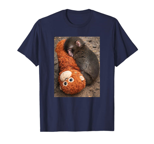 Punch Monkey Meme Cute Baby Plush Toy Sign of Mother Love T-Shirt