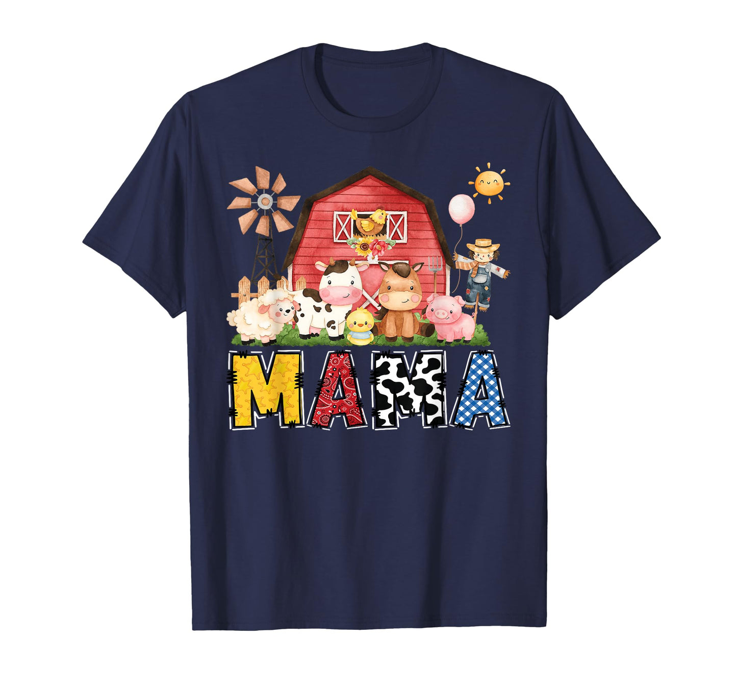 Mama Farm Cow Birthday Boy Matching Family Party T-Shirt