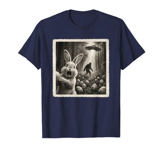 Funny Easter Bunny & Easter, Selfie Bigfoot & UFO, Easter T-Shirt