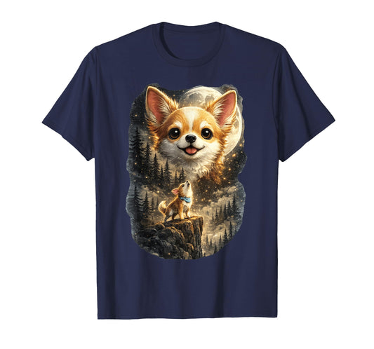Chihuahua Howling to The Moon Tee Vintage 90s Retro Animal T-Shirt