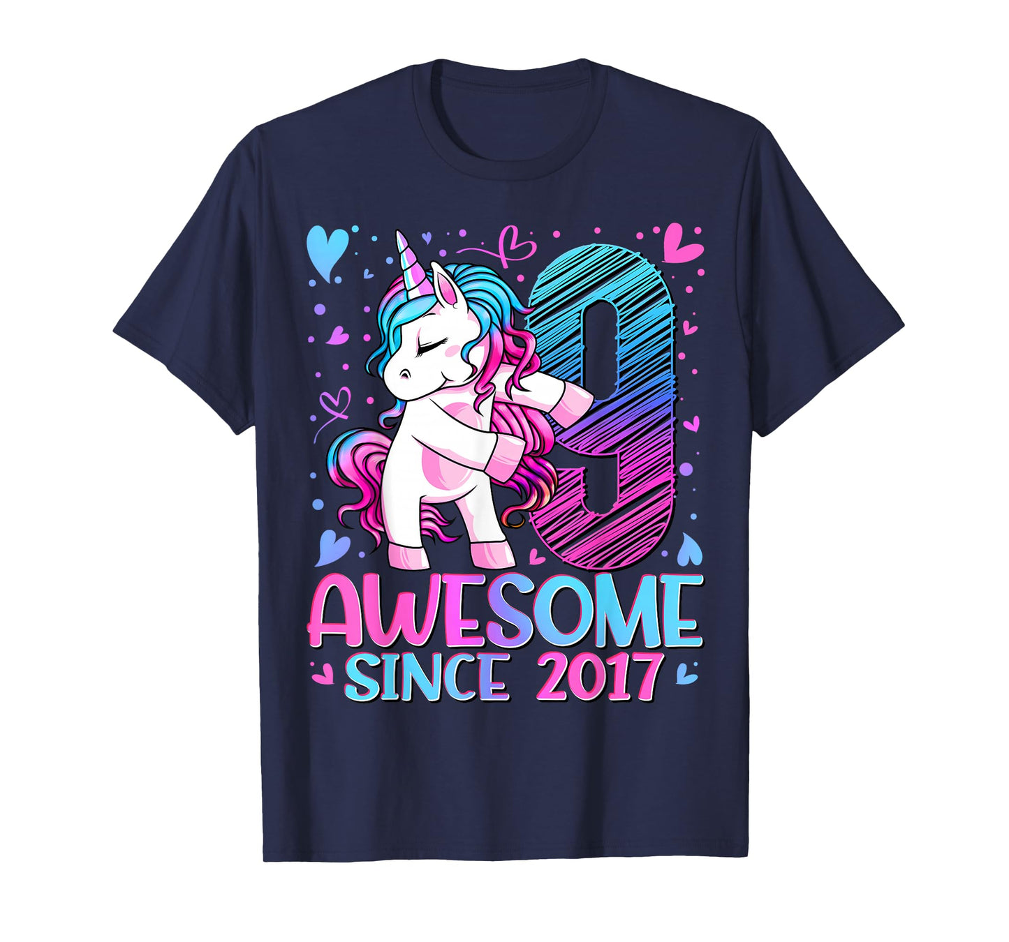 9 Year Old Unicorn Gifts for Girls 9th Birthday Girl Party T-Shirt