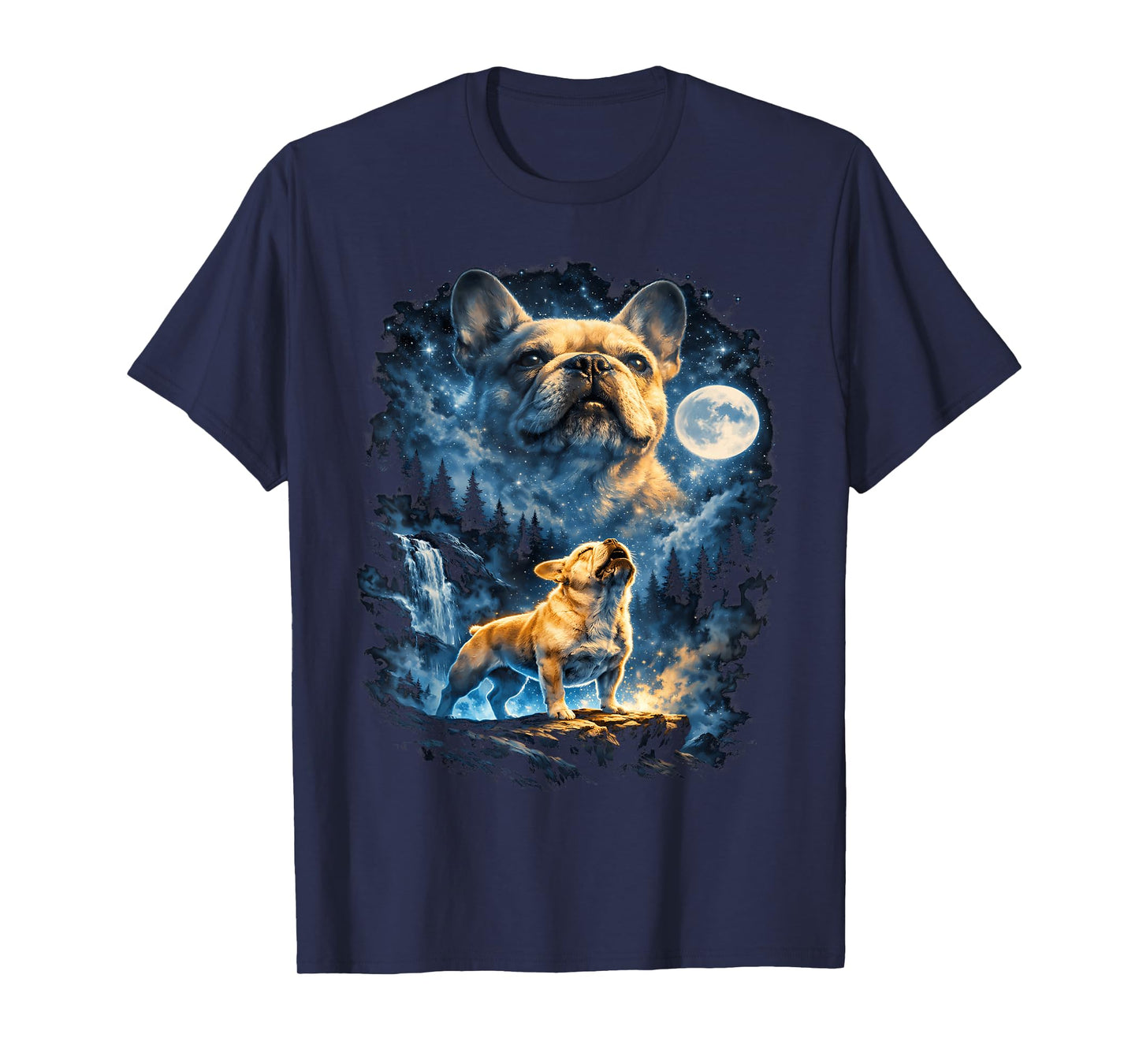 Frenchie Howling At The Moon T-Shirt
