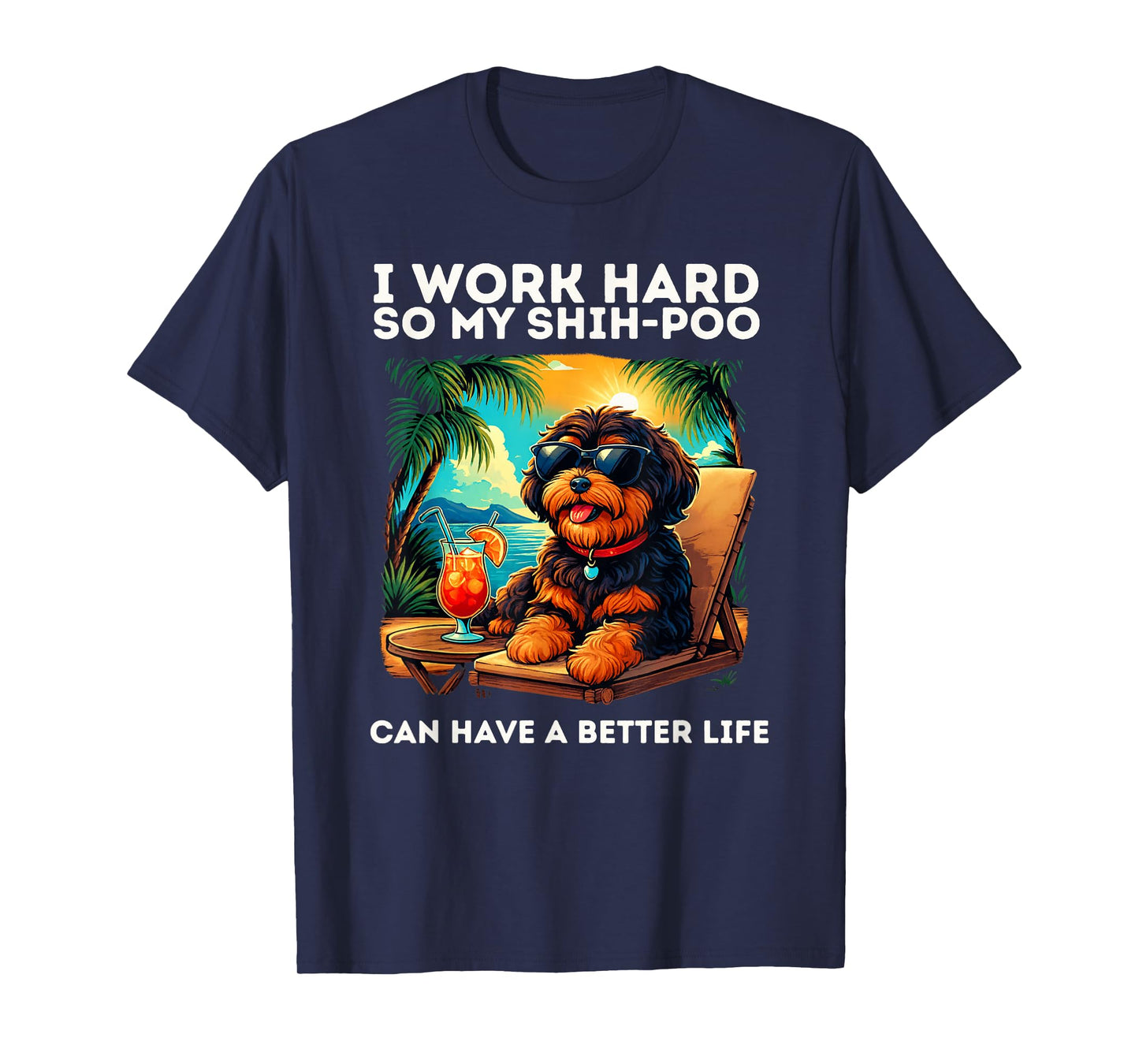 Shih Poo Lover Design Funny Shih Poo Dog T-Shirt