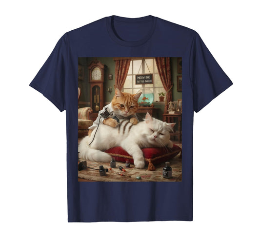 Cat Tattooing Cat Funny Meme Inked Kitty Humor Tattoo Artist T-Shirt