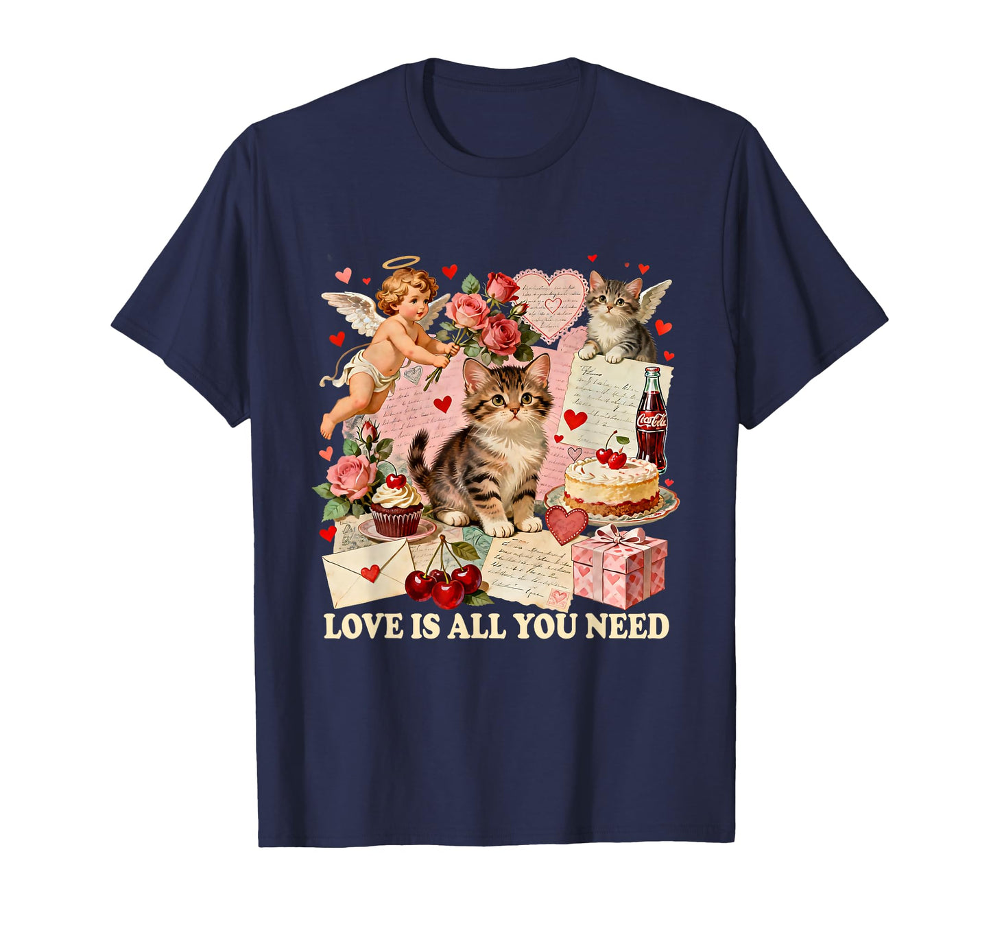 Love is All You Need Cute Valentine Cat Gift T-Shirt