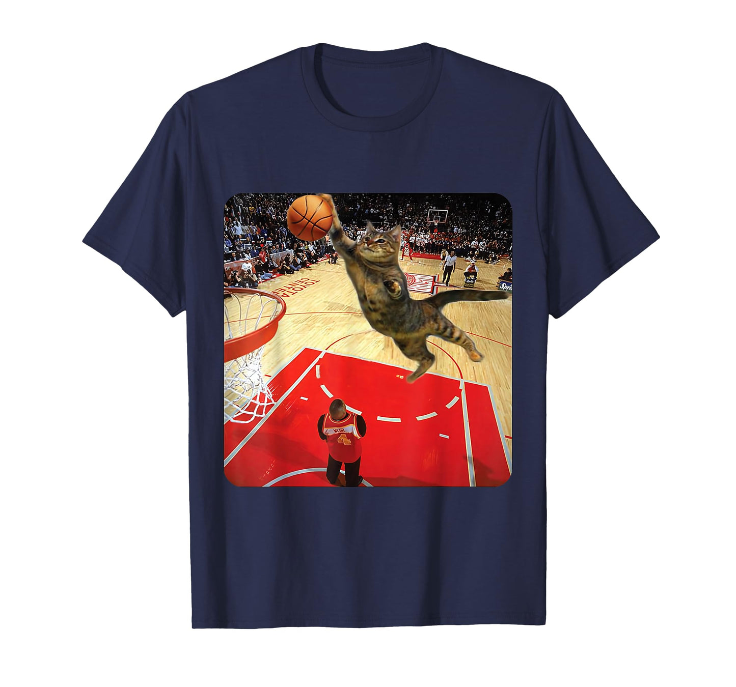 Vintage Funny Cat Dunking Basketball Meme Humor Cat Lovers T-Shirt