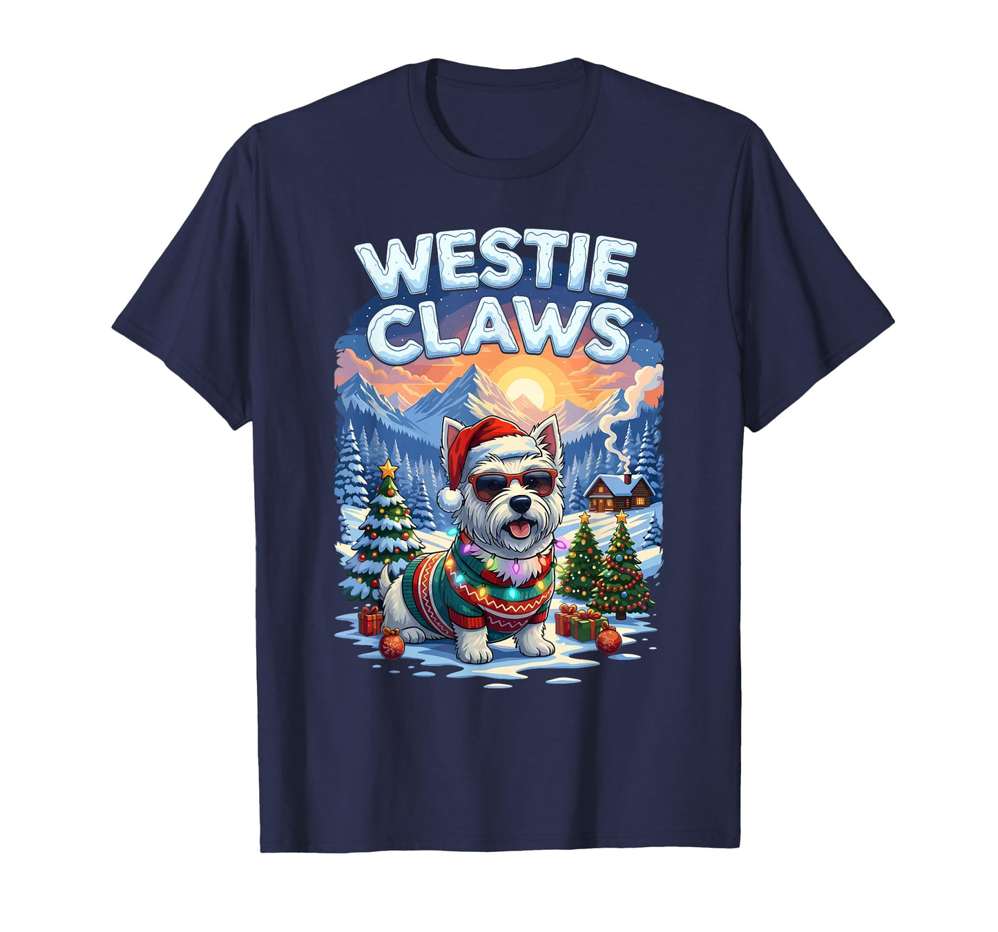 Christmas Santa Westie Claws Dog Owner West Highland Terrier T-Shirt