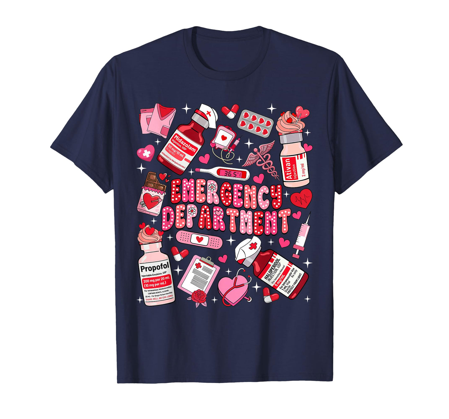 Retro Emergency Department ED ER Nurse Valentines Day Women T-Shirt