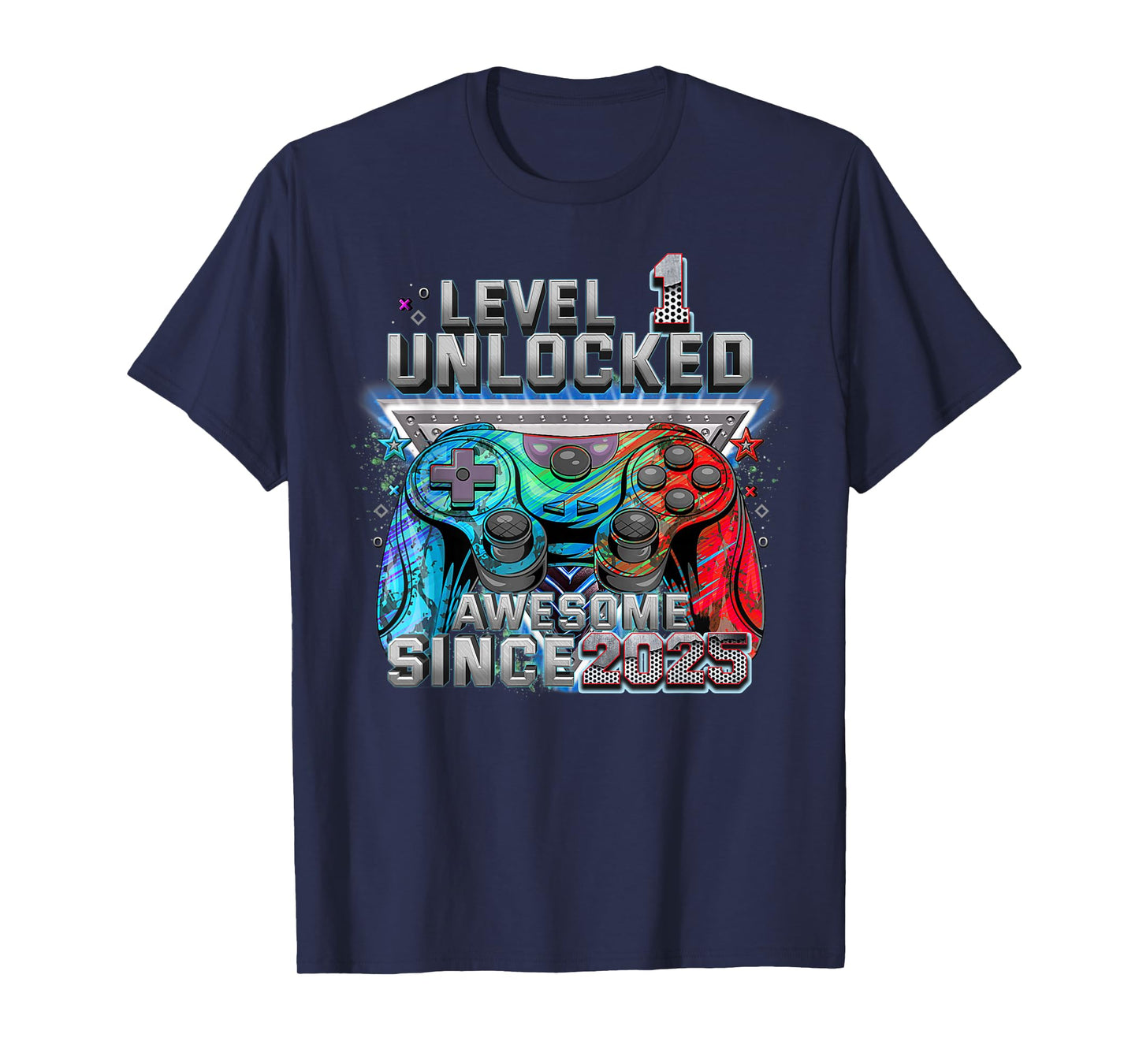 Level 1 Unlocked Gamer Gifts 1st Birthday Gaming Boys Kids T-Shirt