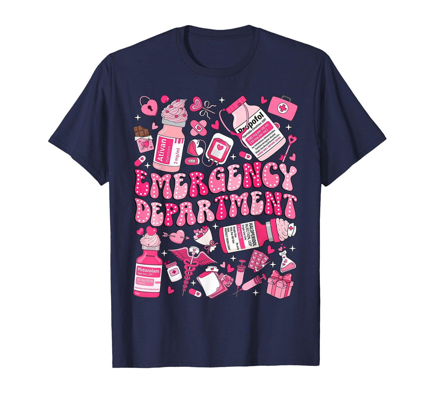 Retro Emergency Department ED ER Nurse Valentines Day Women T-Shirt
