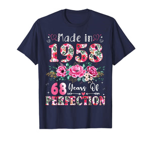 68 Year Old Made in 1958 Floral 68th Birthday Women T-Shirt