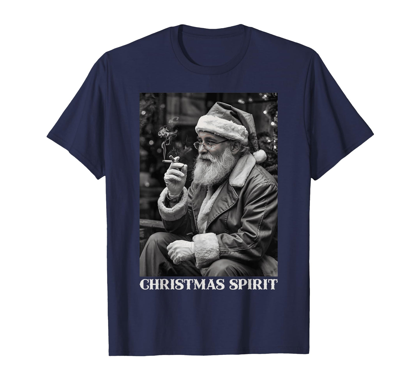 Retro Style Santa Claus Smoking Cigarette Christmas Spirit T-Shirt