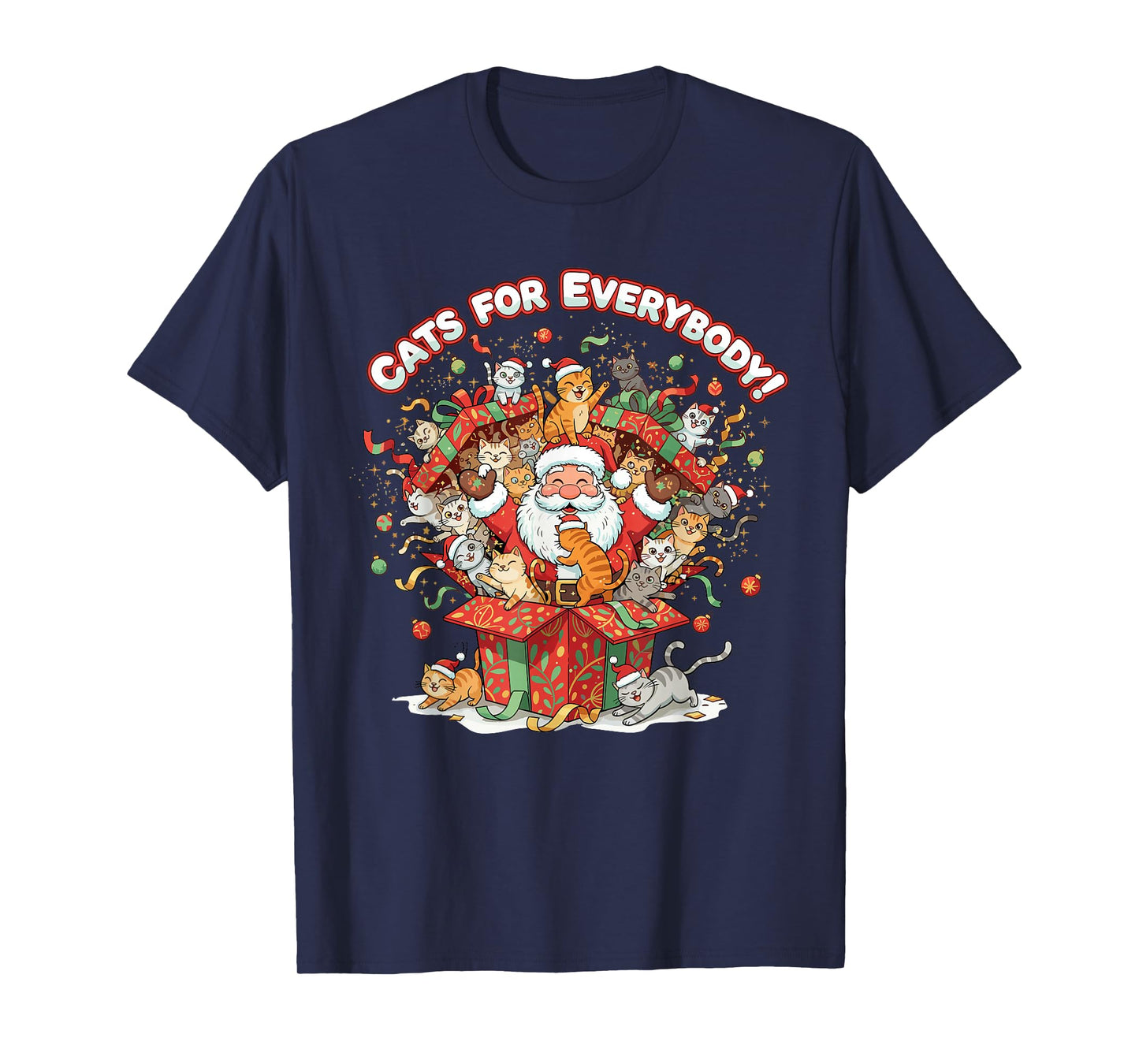 Cats for Everybody Christmas Shirt Crazy Santa T-Shirt