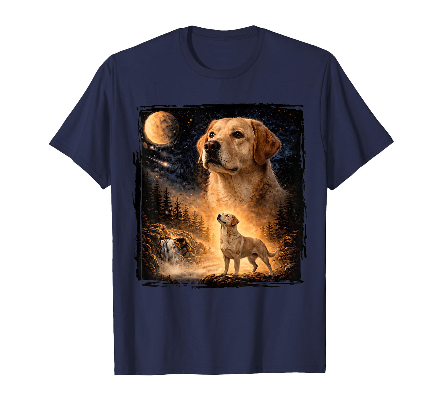 Vintage 90s Labrador Retriever Howling at The Moon Retriever T-Shirt