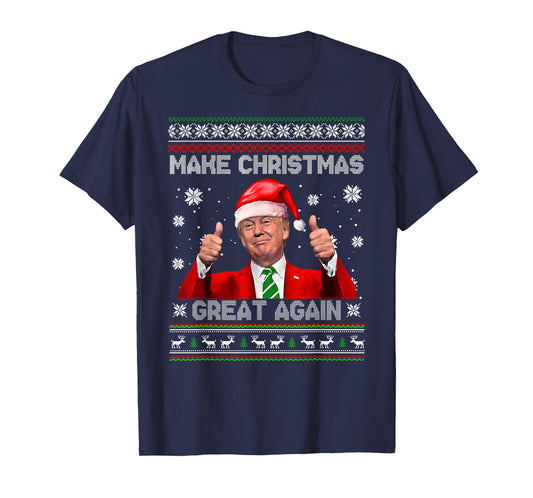 Make Christmas Great Again with Hilarious Ugly Trump Pajamas T-Shirt