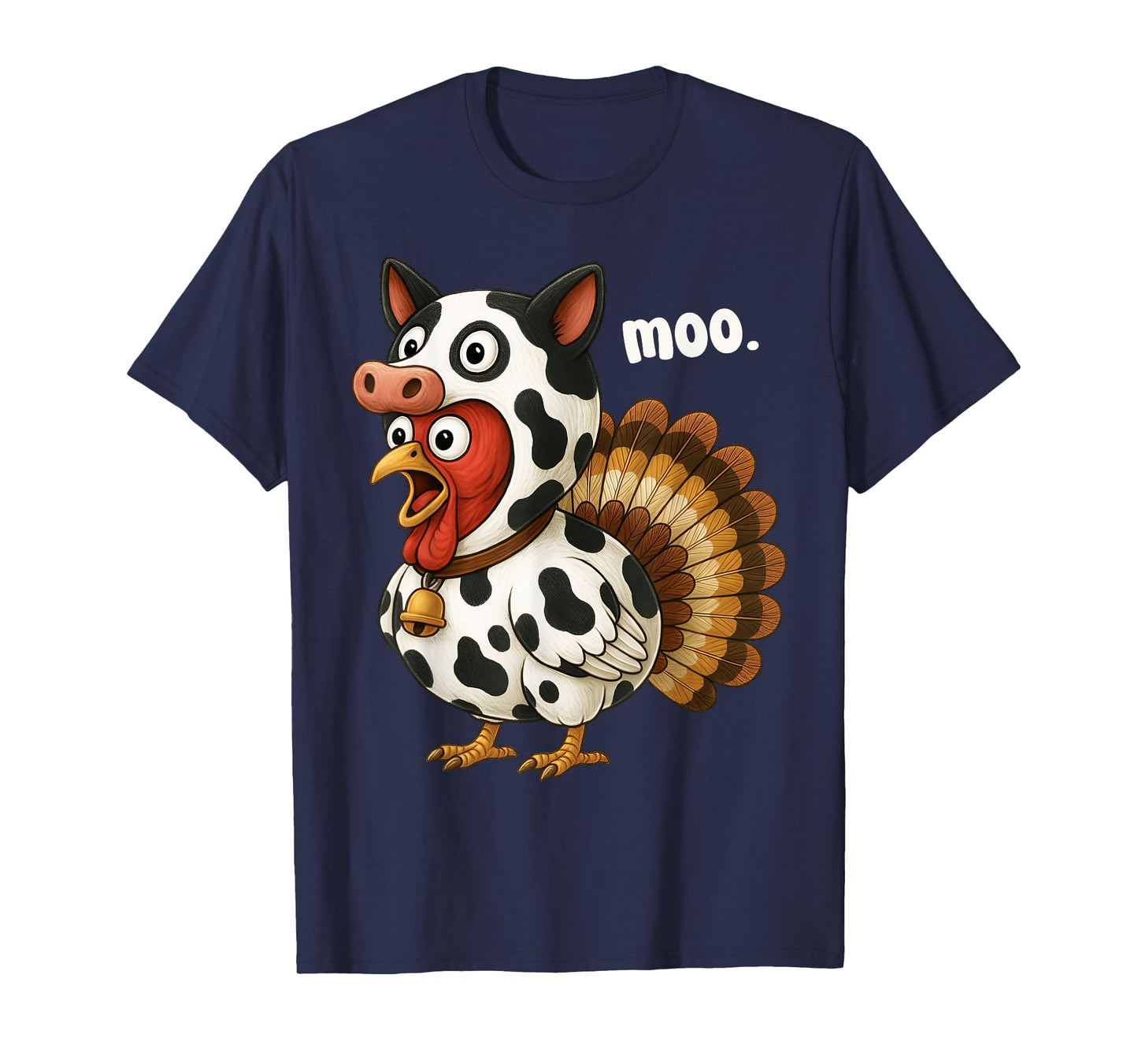 Funny Fake Cow Moo Cute Turkey Thanksgiving Men Women Kid T-Shirt