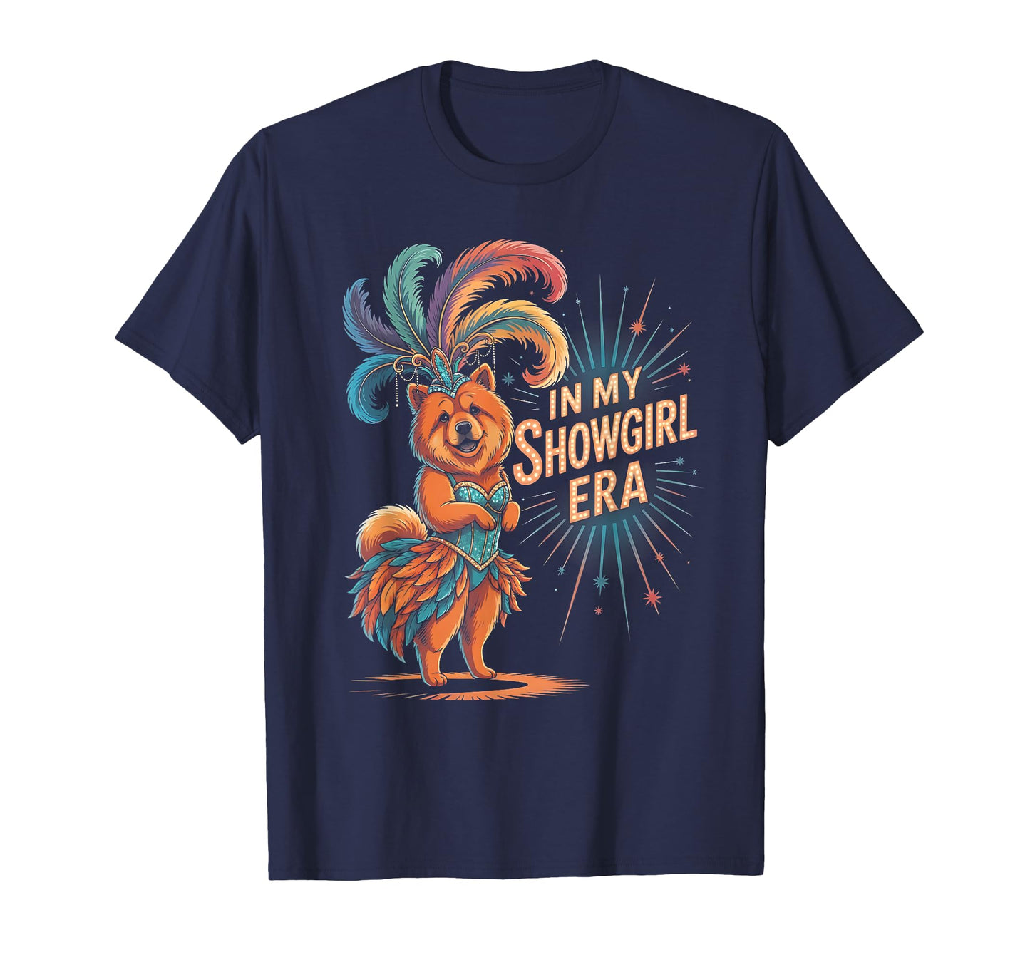 in My Showgirl Era Funny Chow-Chow Design Retro Dog Glam Art T-Shirt