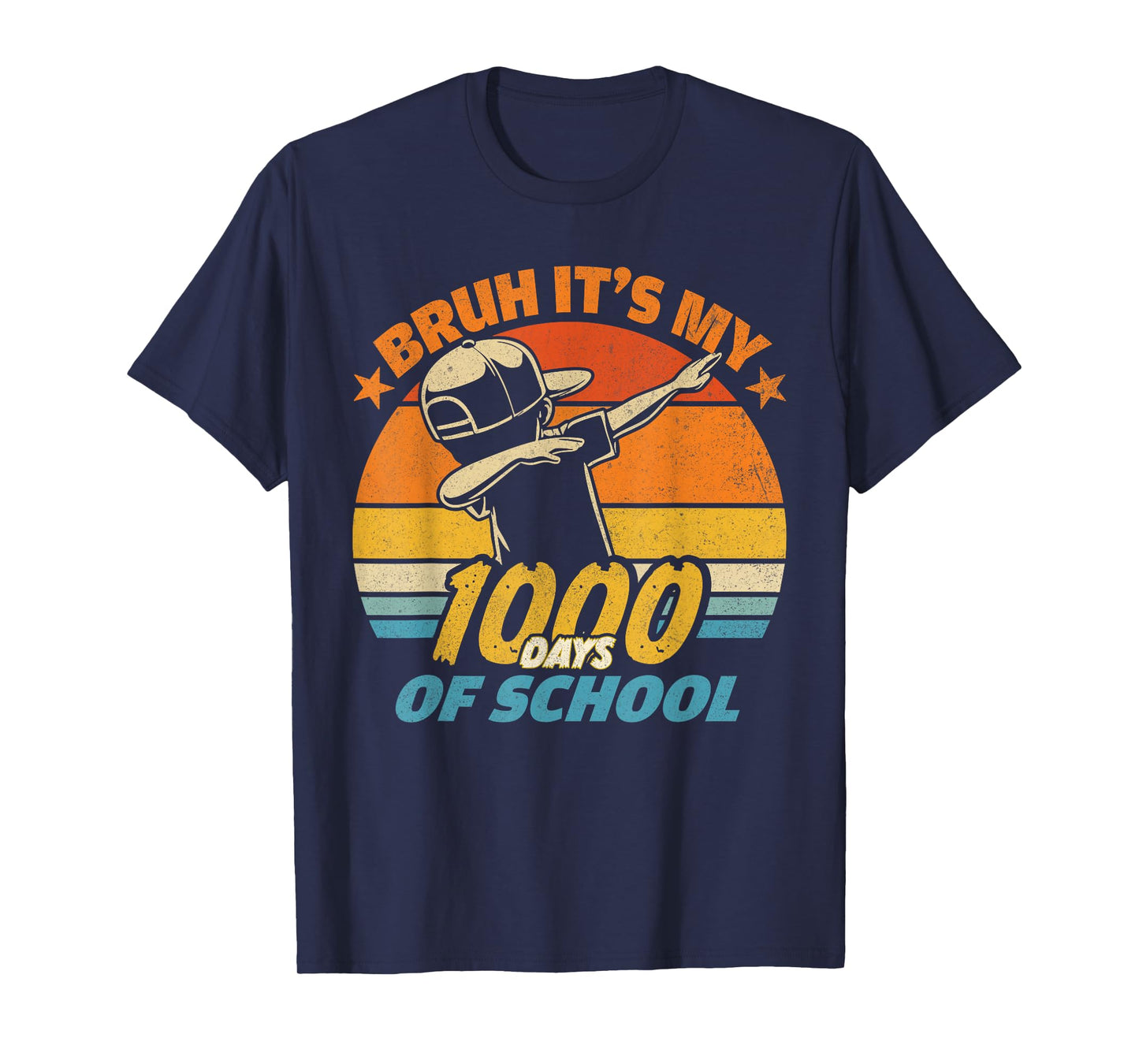 Bruh It's My 1000 Day of School Happy 1000th Day Boy Dabbing T-Shirt