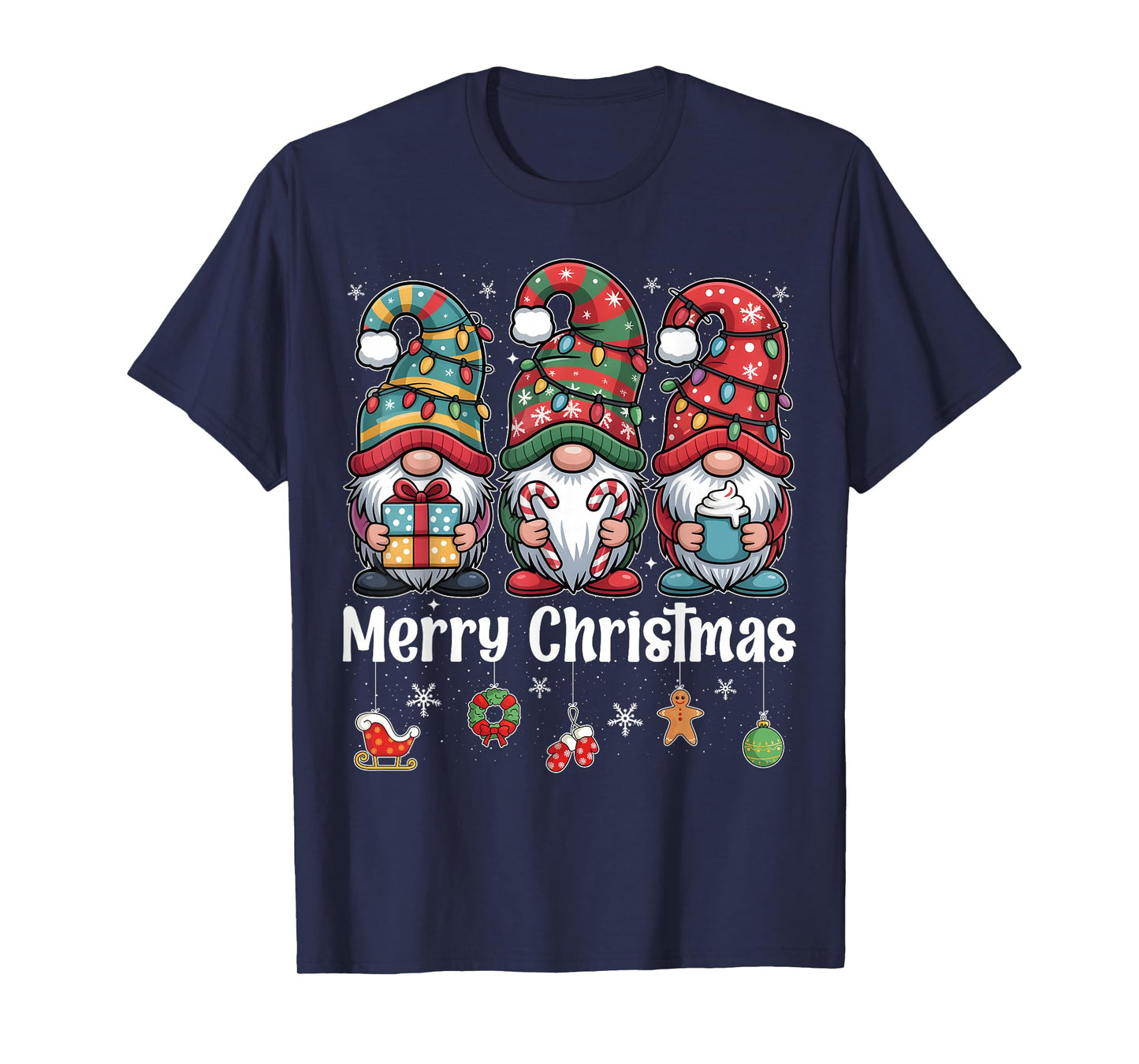 Merry Christmas Gnomes Christmas Lights Xmas Pajamas Family T-Shirt