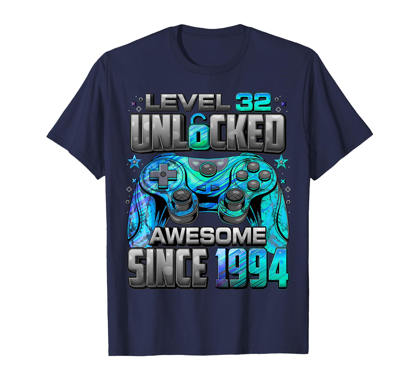 Level 32 Unlocked Awesome Since 1994 32nd Birthday Gaming T-Shirt