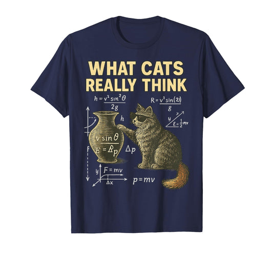 Funny Science Cat Physics What Cats Think Gift Men Women Kid T-Shirt